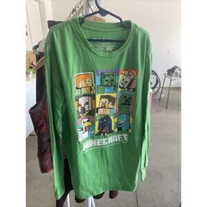 Minecraft ☆ Big Boys' Character Grid Long Sleeve T-shirt ☆ Sizes M